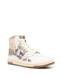 weiße bedruckte hohe Sneakers aus Leder von Amiri