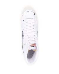 weiße bedruckte hohe Sneakers aus Leder von Nike