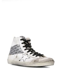 weiße bedruckte hohe Sneakers aus Leder von Golden Goose