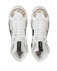 weiße bedruckte hohe Sneakers aus Leder von Dolce & Gabbana