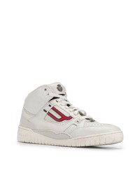 weiße bedruckte hohe Sneakers aus Leder von Bally