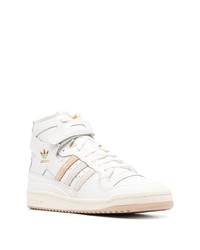 weiße bedruckte hohe Sneakers aus Leder von adidas