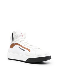 weiße bedruckte hohe Sneakers aus Leder von DSQUARED2