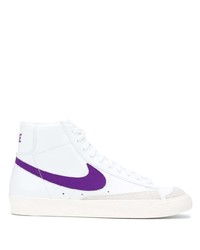 weiße bedruckte hohe Sneakers aus Leder von Nike