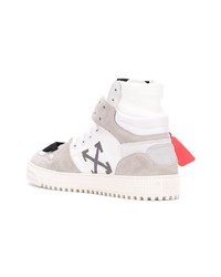 weiße bedruckte hohe Sneakers aus Leder von Off-White