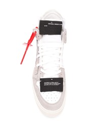 weiße bedruckte hohe Sneakers aus Leder von Off-White