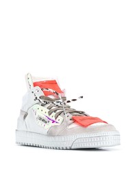 weiße bedruckte hohe Sneakers aus Leder von Off-White