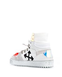 weiße bedruckte hohe Sneakers aus Leder von Off-White