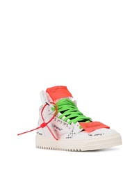 weiße bedruckte hohe Sneakers aus Leder von Off-White