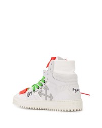 weiße bedruckte hohe Sneakers aus Leder von Off-White