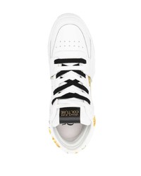 weiße bedruckte hohe Sneakers aus Leder von VERSACE JEANS COUTURE