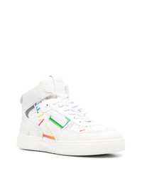 weiße bedruckte hohe Sneakers aus Leder von Valentino Garavani