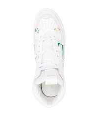 weiße bedruckte hohe Sneakers aus Leder von Valentino Garavani