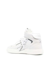 weiße bedruckte hohe Sneakers aus Leder von Valentino Garavani