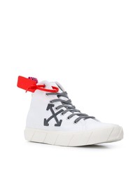 weiße bedruckte hohe Sneakers aus Segeltuch von Off-White