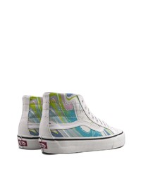 weiße bedruckte hohe Sneakers aus Segeltuch von Vans