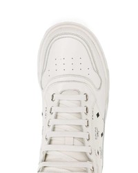 weiße bedruckte hohe Sneakers aus Segeltuch von MCM