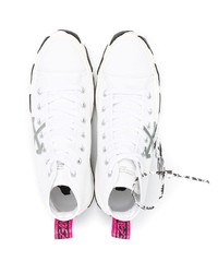 weiße bedruckte hohe Sneakers aus Segeltuch von Off-White