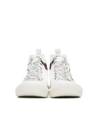 weiße bedruckte hohe Sneakers aus Segeltuch von Valentino