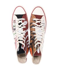 weiße bedruckte hohe Sneakers aus Segeltuch von Converse