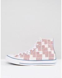 weiße bedruckte hohe Sneakers von Converse