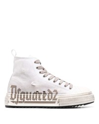 weiße bedruckte hohe Sneakers von DSQUARED2