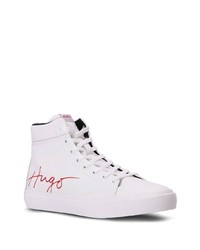 weiße bedruckte hohe Sneakers von Hugo