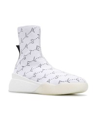 weiße bedruckte hohe Sneakers von Stella McCartney