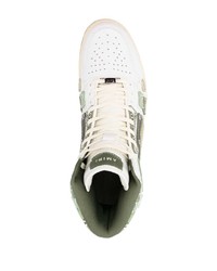 weiße bedruckte hohe Sneakers von Amiri