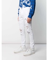 weiße bedruckte Jeans von Amiri