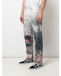 weiße bedruckte Jeans von Lost Daze