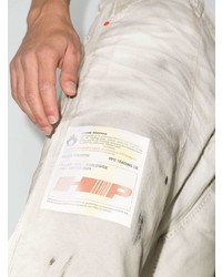 weiße bedruckte Jeans von Heron Preston