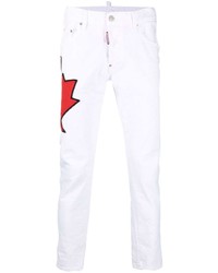 weiße bedruckte Jeans von DSQUARED2