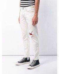 weiße bedruckte Jeans von Enfants Riches Deprimes