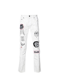 weiße bedruckte Jeans von Haculla