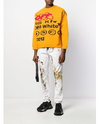 weiße bedruckte Jeans von Off-White