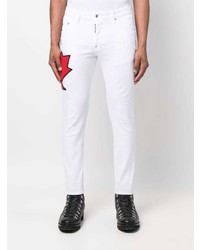 weiße bedruckte Jeans von DSQUARED2