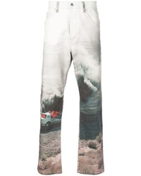weiße bedruckte Jeans von Lost Daze
