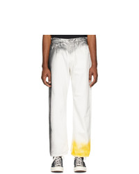 weiße bedruckte Jeans von N. Hoolywood