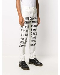 weiße bedruckte Jeans von Moschino