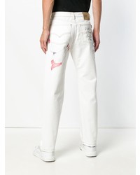 weiße bedruckte Jeans von Dust