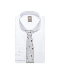 weiße bedruckte Krawatte von Jacques Britt