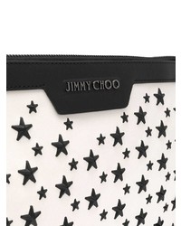 weiße bedruckte Leder Clutch Handtasche von Jimmy Choo