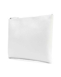 weiße bedruckte Leder Clutch Handtasche von Balenciaga