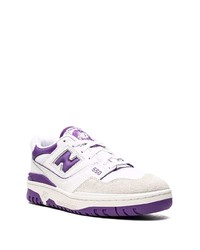 weiße bedruckte Leder niedrige Sneakers von New Balance