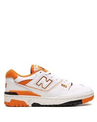 weiße bedruckte Leder niedrige Sneakers von New Balance