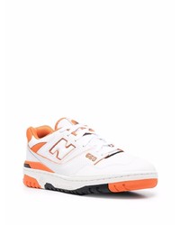 weiße bedruckte Leder niedrige Sneakers von New Balance