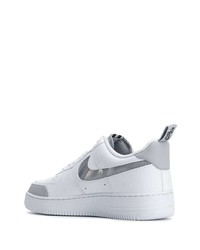 weiße bedruckte Leder niedrige Sneakers von Nike