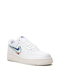 weiße bedruckte Leder niedrige Sneakers von Nike