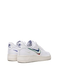 weiße bedruckte Leder niedrige Sneakers von Nike